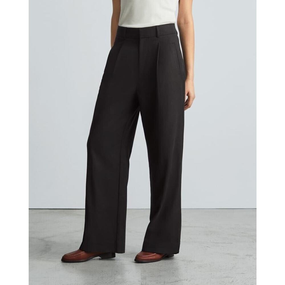 Everlane Womens Size 2 Short Black The Way High Drape Pant Pockets NWT